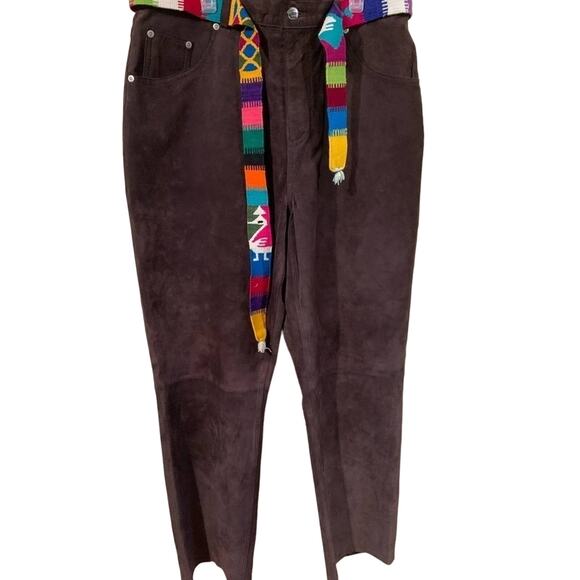 Plus size St. John’s Bay washable suede chocolate brown pants size 16 - Picture 1 of 12